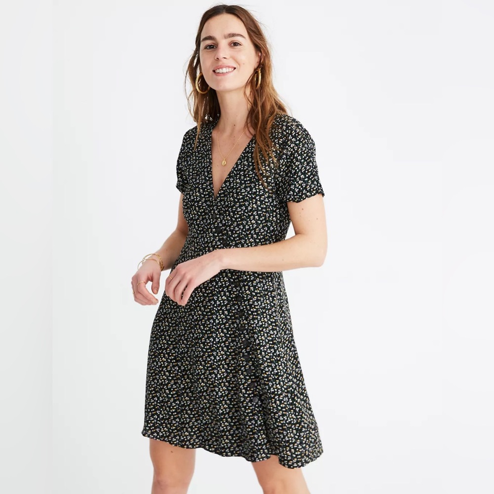 Madewell Button-Wrap Dress in Playground Posies